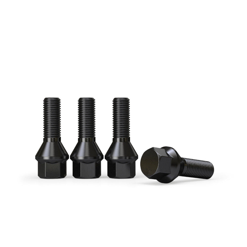 20x M14 X 1.5 40mm Black Tapered Extended Alloy Wheel Bolts – VW Audi