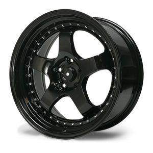 18 Inch gloss black wheels for 5x100 or 5x114.3 jdm cars