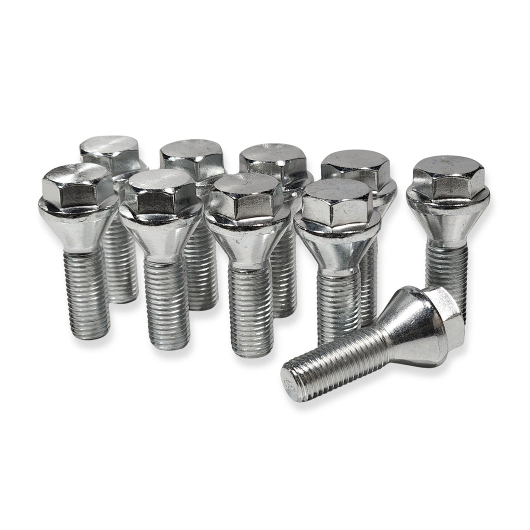 Pack of 10 M12x1.5 short head wheel bolts for alloy wheels spacers adaptor