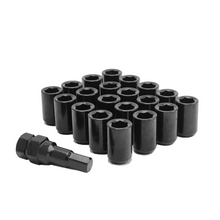 Load image into Gallery viewer, Slim Fit  Steel Wheel Nuts  6 Point Internal Hex Drive - Black