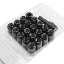Load image into Gallery viewer, Black steel Allen key style lug nuts – perfect for performance and aftermarket wheel setups