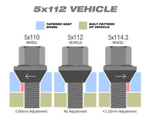 Load image into Gallery viewer, PCD variation bolts for 5x112 to 5x114.3 wheel stud pattern conversion without using alloy wheel adaptors.