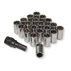 Slim Fit Steel Wheel Nuts 6 Point Internal Hex Drive - Chrome