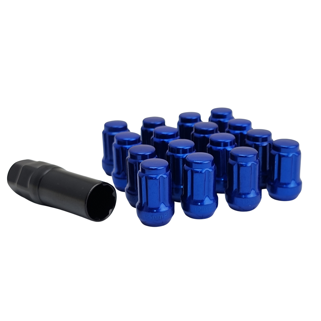 Spline Drive Steel Wheel Nuts - Blue