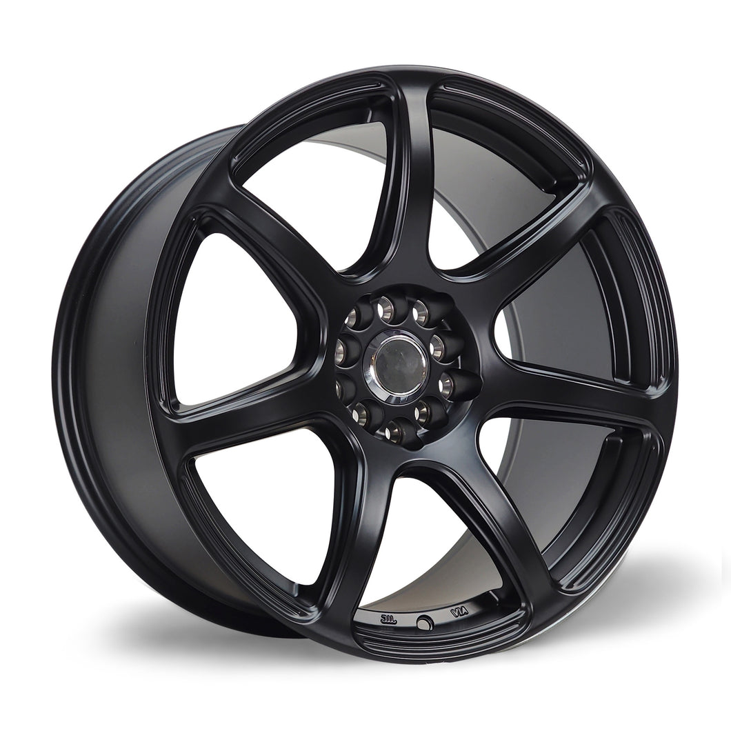 MS09 Satin Black Wheel and Tyre Combo 18X9.5 +22 5X100/5X114.3
