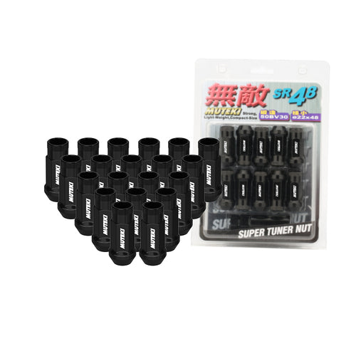 Muteki Extended Open End Steel Wheel Nuts Black